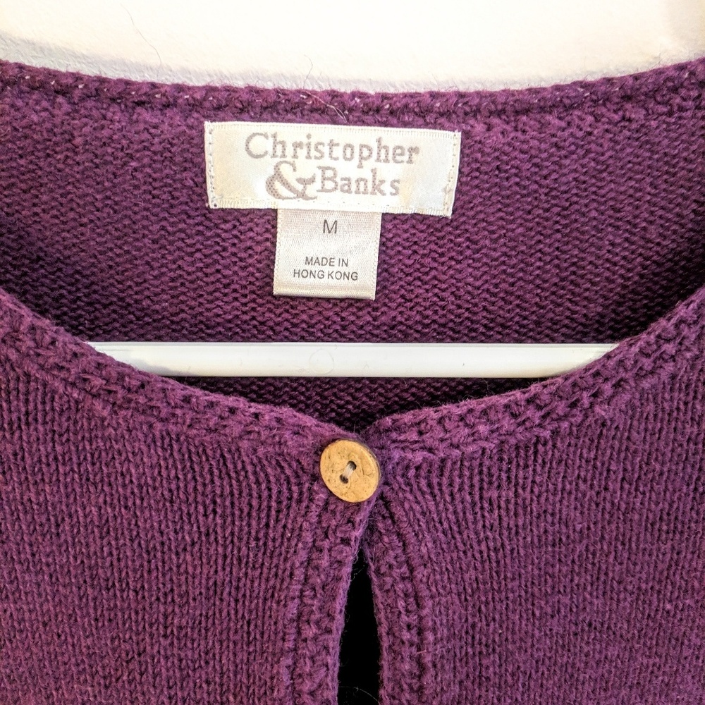 Christopher Banks ⭐ Purple Knit Top MED PETITE - Picture 2 of 4